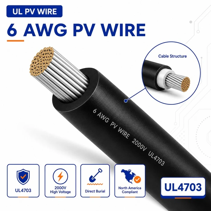 6 AWG PV وائر