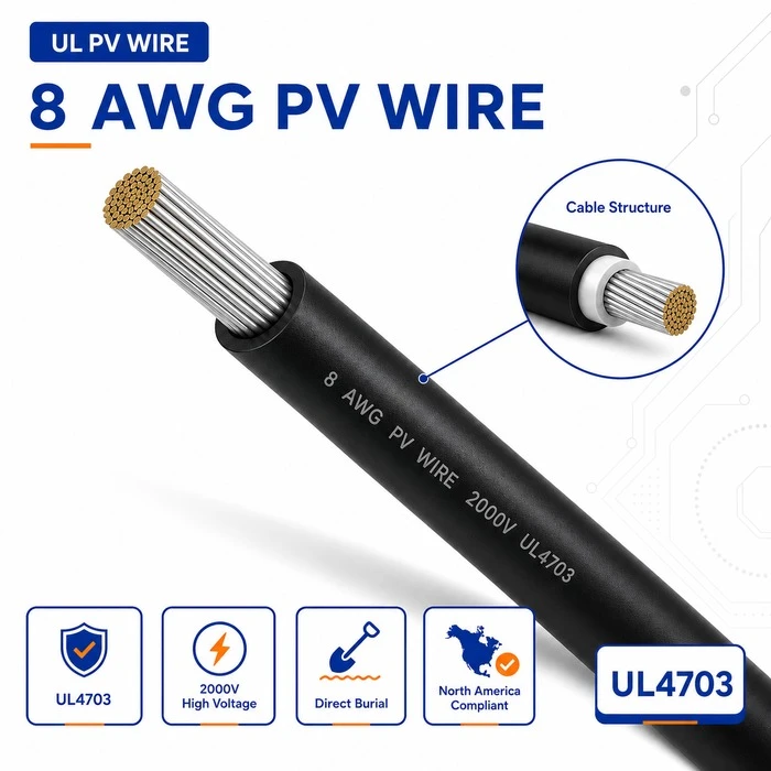 8 AWG PV وائر